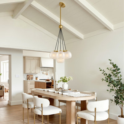 6-Light Dimmable Cluster Glass Bubbles Chandelier