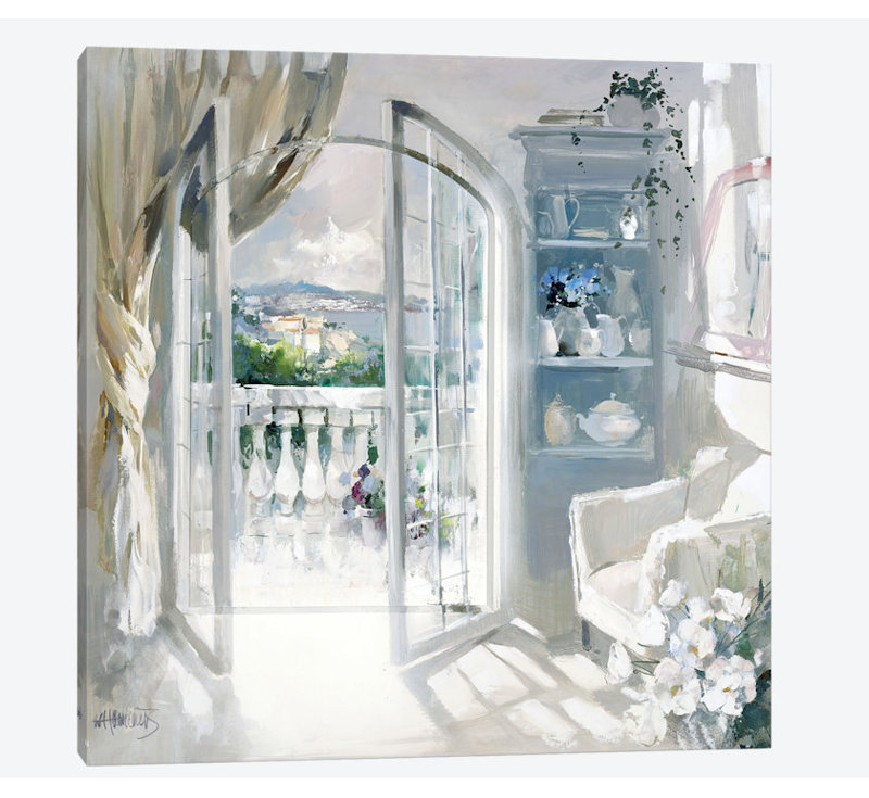 « ensoleillé room », reproduction sur toile, H 12 po x l 12 po x P 0,75 po, Pas de tapis, Toile tendue