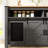 59.3" W Modern Sideboard With Sliding Barn Door,Adjustable Shelves-404136368
