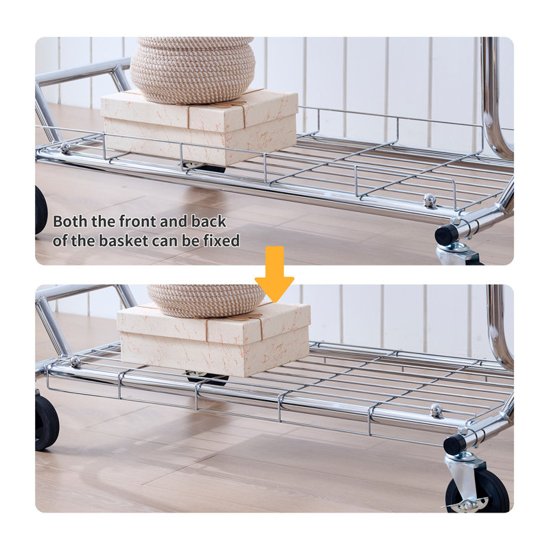 Richaad 36.4'' Iron Adjustable Rolling Clothing Rack