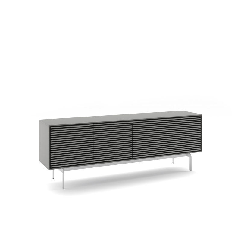 Align Media Console, Satin White, 28.5”H x 81”L x 18”W