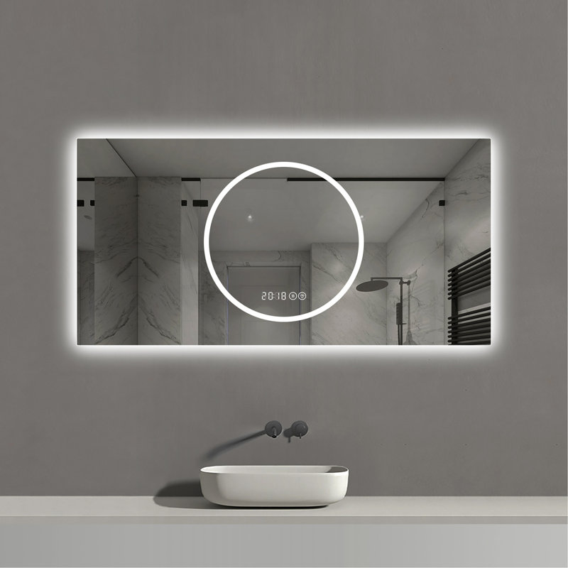 48*24 inch Bathroom Mirror with Led Lights , Anti-Fog Lighted Vanity Mirrors for Wall Mounted, 3 Colors and 6 level Dimmable, Horizontal