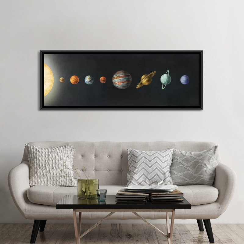 «The Solar System» par Terry Fan - reproduction panoramique sur toile tendue, H 16 po x l 48 po x P 1,5 po