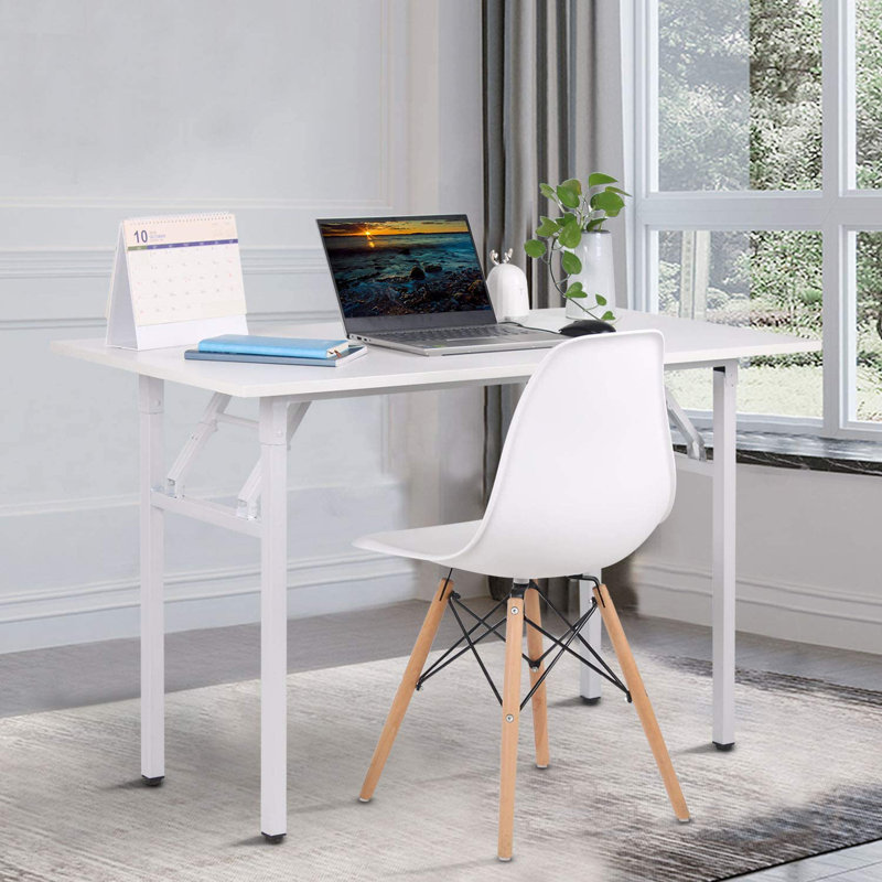 Portable Folding Desk, 75cm H x 120cm W x 60cm D, White, White