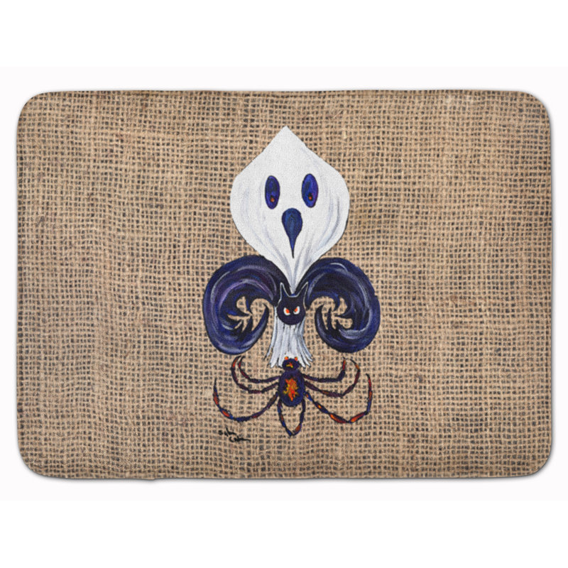 Tapis pour salle de bain en mousse mémoire fleur de lis ghost spider bat Eila