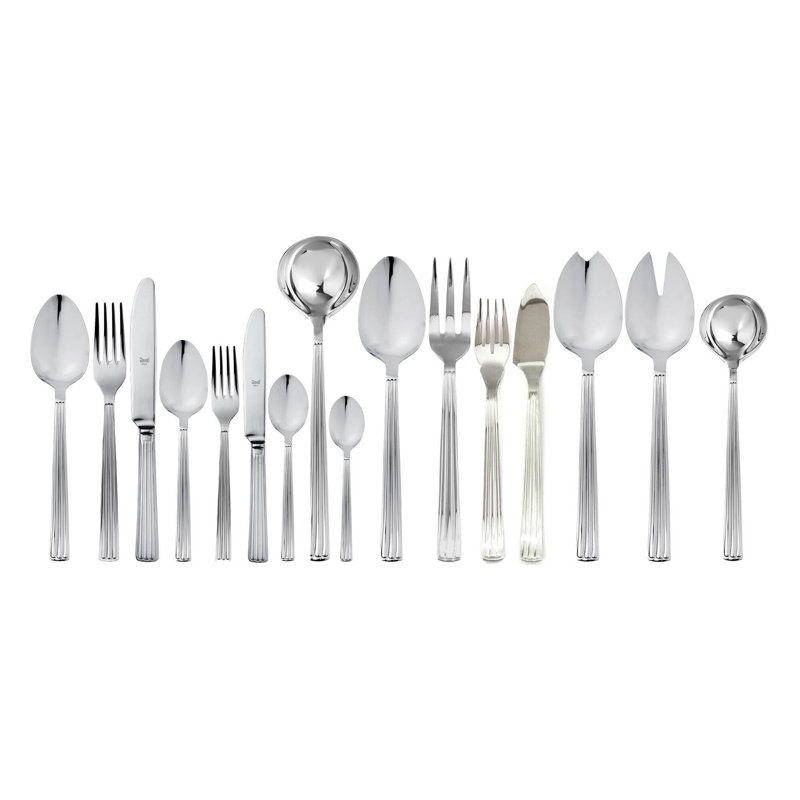 Ensemble de couverts Sole avec couteaux H / H - 126 pièces - Acier inoxydable
