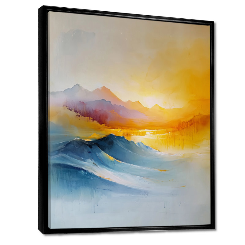 Avamaria vagues océaniques sur le minimalisme, paysage côtier II - art mural désert pour le salon, Noir, H 32 po x l 16 po
