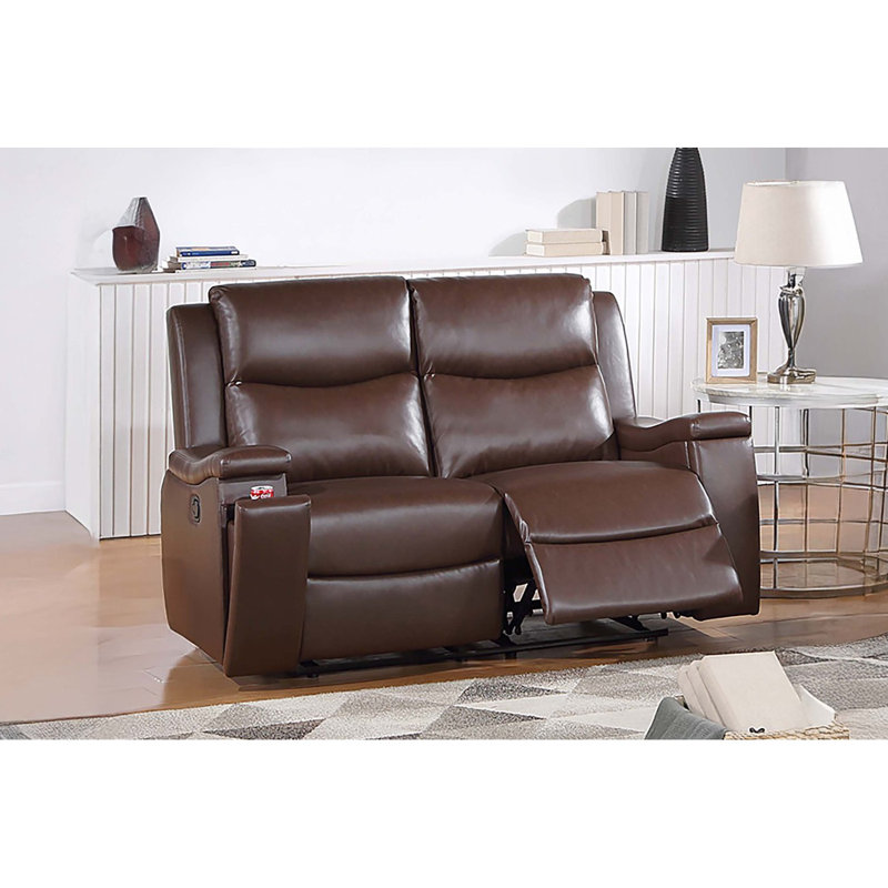 Recliner Loveseat PU Leather Recliner Sofa Oversized Recliner Modern Sofa Convertible Sofa, Camel
