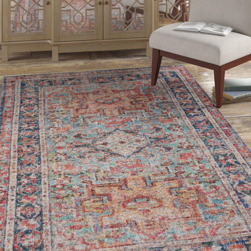 Evansville Flatweave Ikat Indoor Rug, Rectangle 4' x 6'