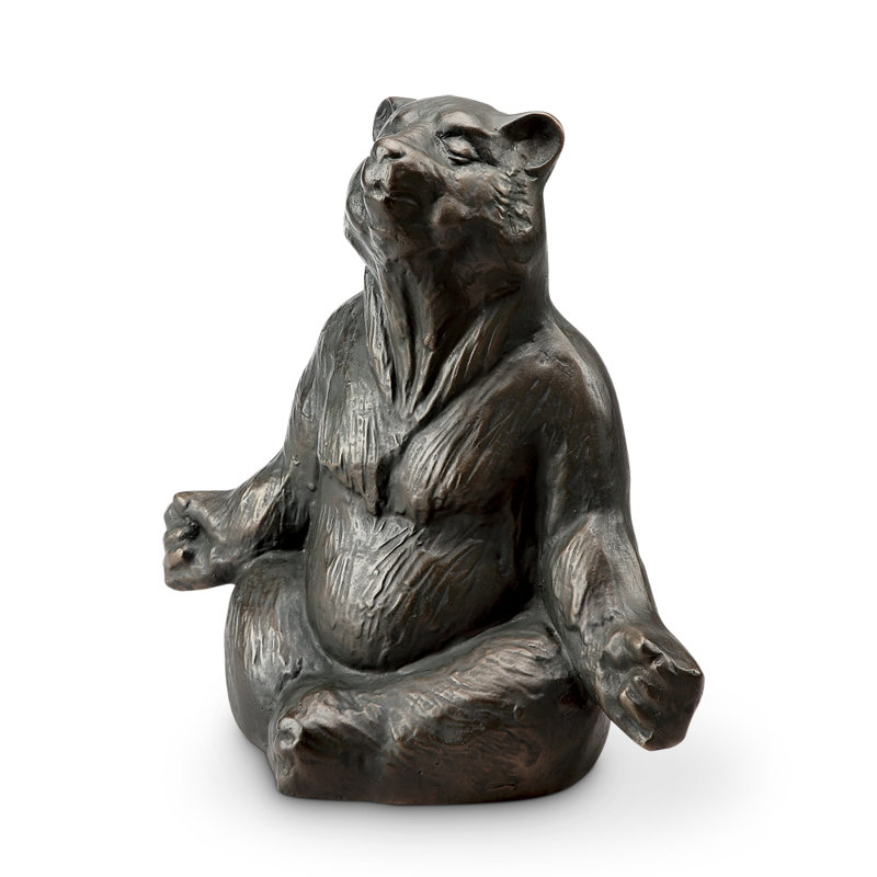 Contented Yoga Bear Garden Sculpture