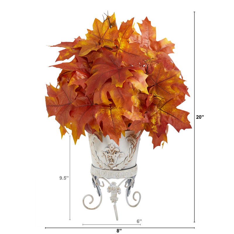 Pot de fleurs en érable artificiel 20 po, Orangé