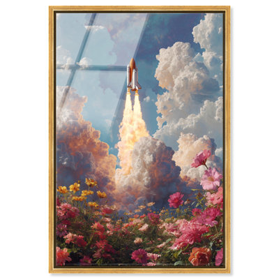 «Blast Off Garden», reproduction d'art acrylique rétro urbain par Art Remedy, prête à être accrochée, 10 x 15