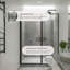 Axio 59 - Porte de douche pivotante encadrée 59 x 72 po en verre trempé transparent 5/16 po-136370425