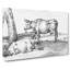 Two Cows by Jean Bernard - Wrapped Canvas Drawing - Wrapped Canvas-55361273