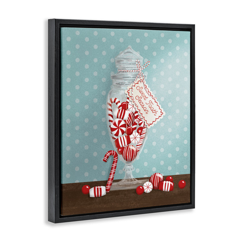 Cadre flottant Sweet Tooth Season, design par Jilly Jack Designs, H 21 po x l 17 po, Cadre flottant noir de jais
