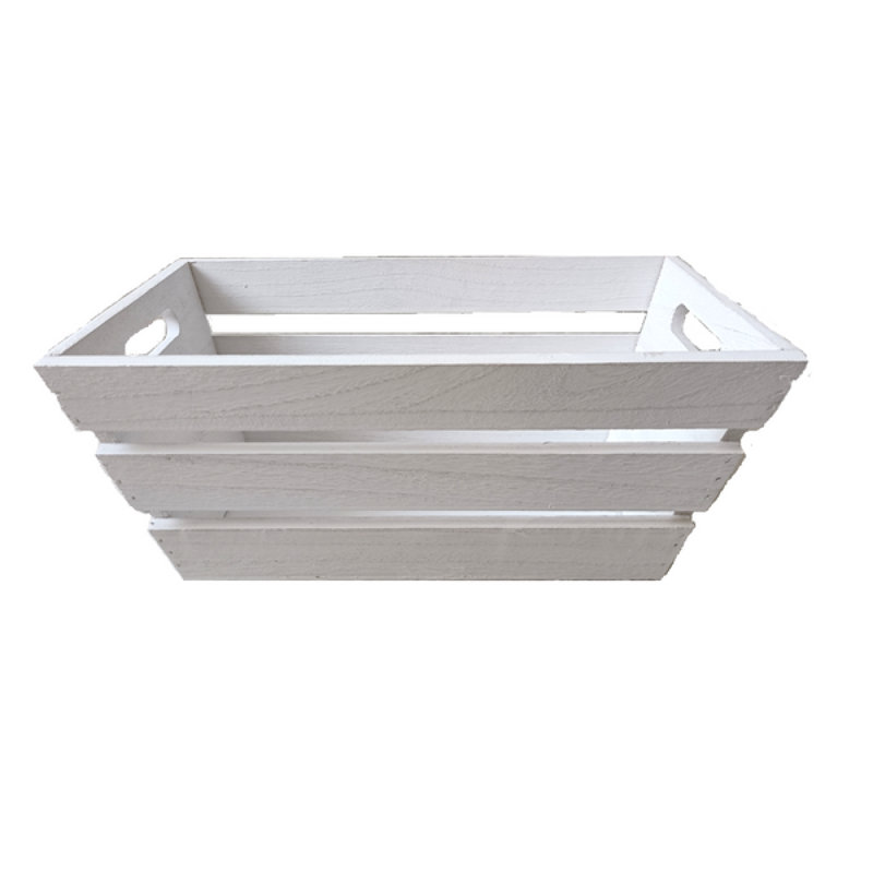 Caisse rectangulaire en bois effilé, Blanc