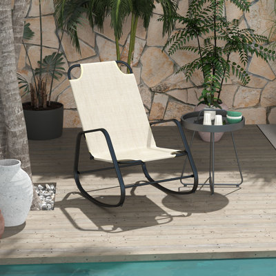 Mandy Outdoor Rocking Metal Chair by Sol 72 Outdoor