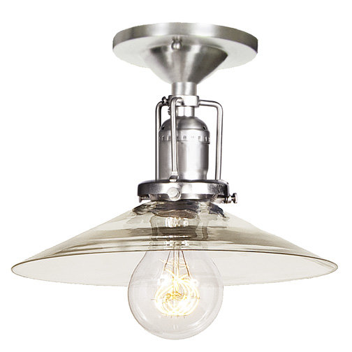 Shumway Glass Semi Flush Mount, Pewter