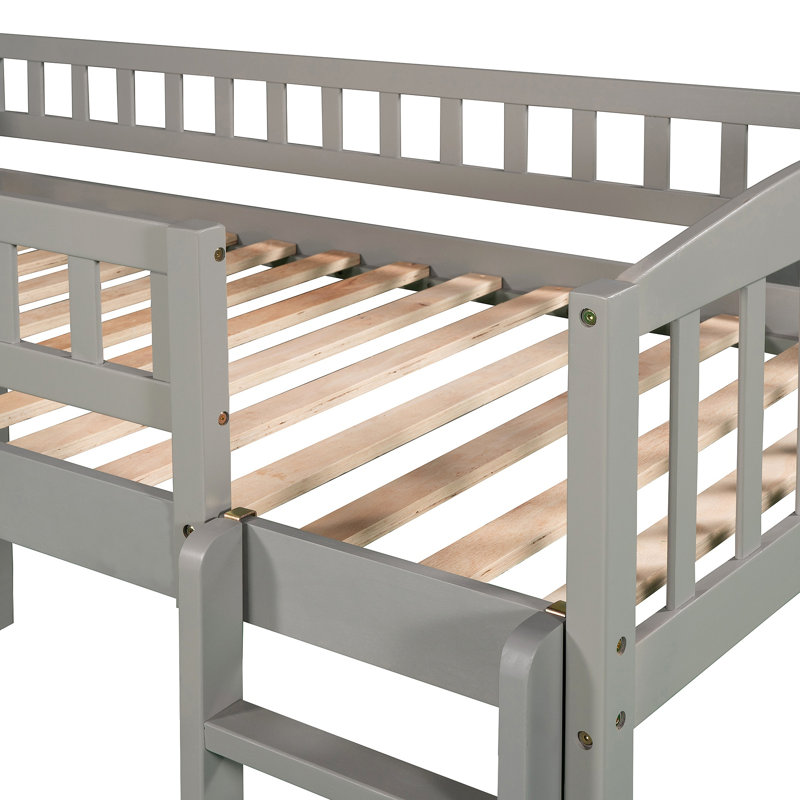 Lit mezzanine avec glissoire et échelle, Gris