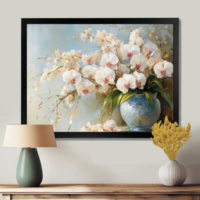 Or doré harmonie fleurs I - art mural orchidée