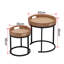 Ensemble de 2 tables d'appoint gigognes, tables de bout peu encombrantes avec rebords surélevés, tables d'appoint compactes avec plateau imperméable résistant aux égratignures et structure en métal