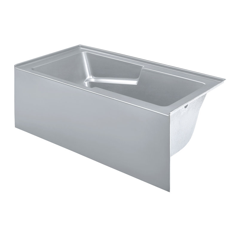 Voltaire 60" X 32" Alcove Bathtub With Apron In Matte Grey, Right