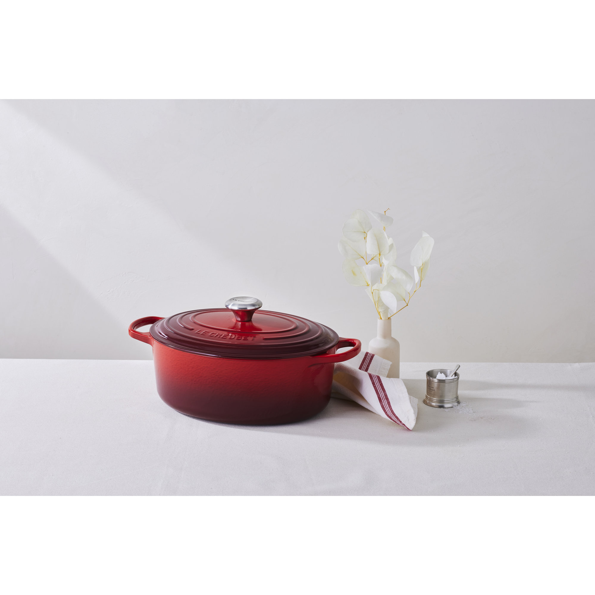 Le Creuset Enameled Cast Iron Oval Dutch Oven with Lid, 2.75 quarts, Cerise