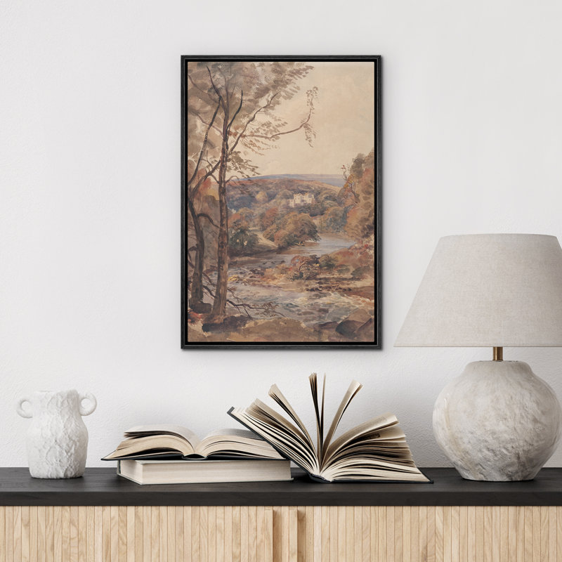 Paysage vibrant, campagne impressionniste, campagne française rustique, Noir, H 24 po x l 16 po