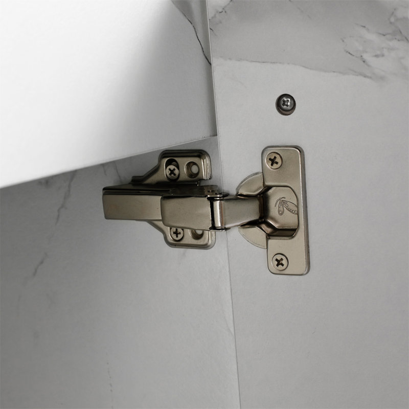 Meuble-lavabo mural flottant de 20 po avec lavabo en résine et porte d'armoire à fermeture en douceur, Blanc / noir