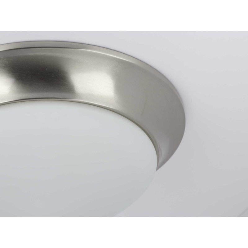 Wellsville Glass Flush Mount, Brushed Nickel
