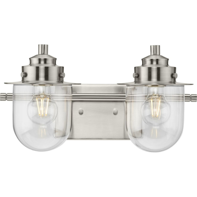 2 - Light Dimmable Vanity Light, Brushed Nickel