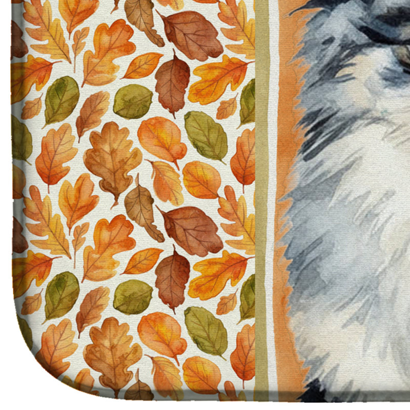 Merle Pomeranian Heirloom Fall Dish Drying Mat