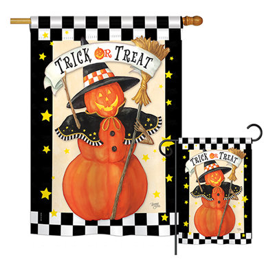 Double Sided 40'' H x 28'' W Polyester Halloween Garden Flag