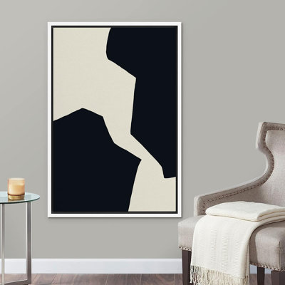" Duotone Geometric Mid-Century Dark Ink Blots "