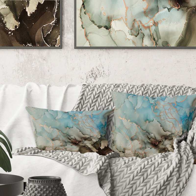 Coussin bleu et noir Tender Art - imprimé moderne 1