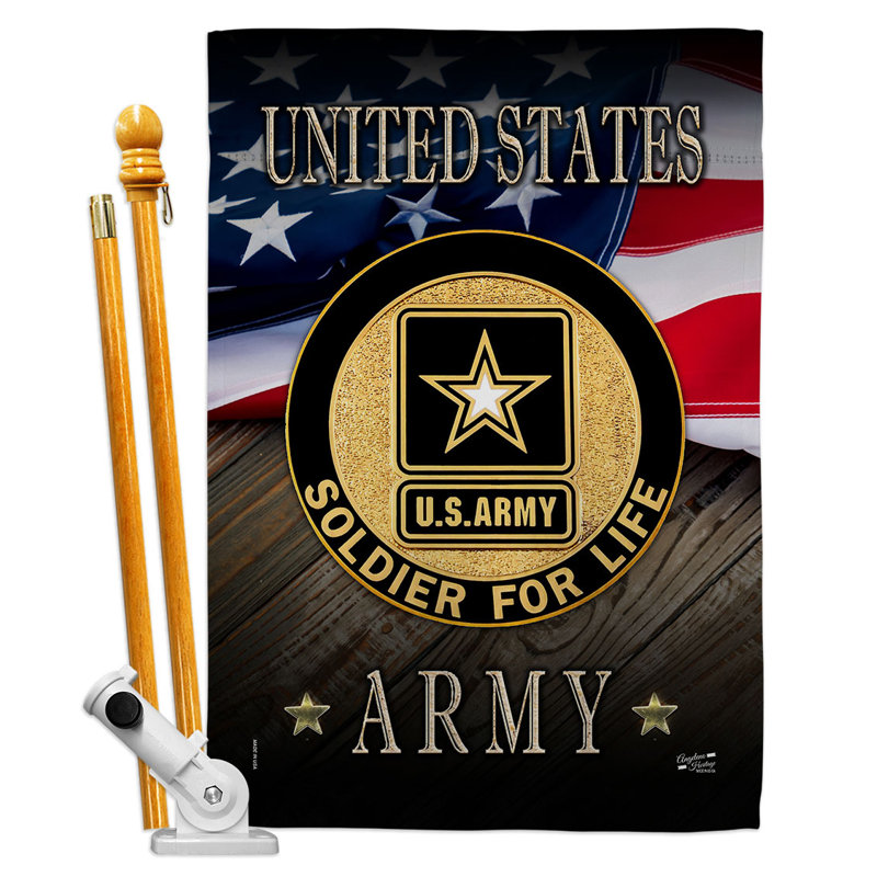 Ensemble de 2 drapeaux en polyester 2 pi 3 po x 3 pi Soldier For Life