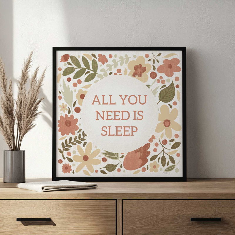 «All You Need is Sleep» par Molly Mattin, reproduction d'art, L 20 po x H 20 po, Érable, Impression encadrée
