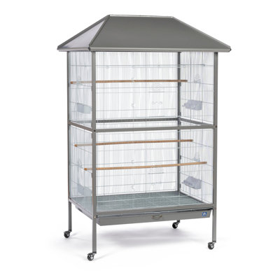 Steel Pointed Top Flight Cage with Wheels, Stand, Perch, Tray