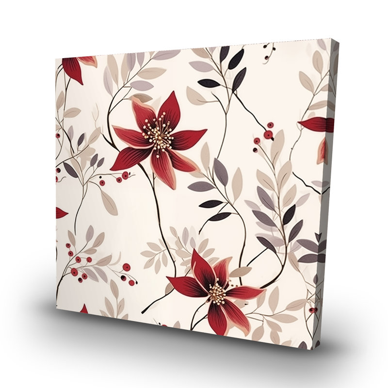 Motif de fleur rouge - Toile rouge pour une décoration intérieure élégante