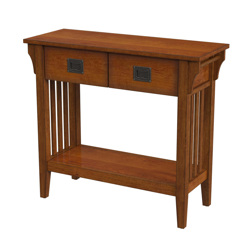 Larina Burl 2- Drawer Console Table, Light Brown