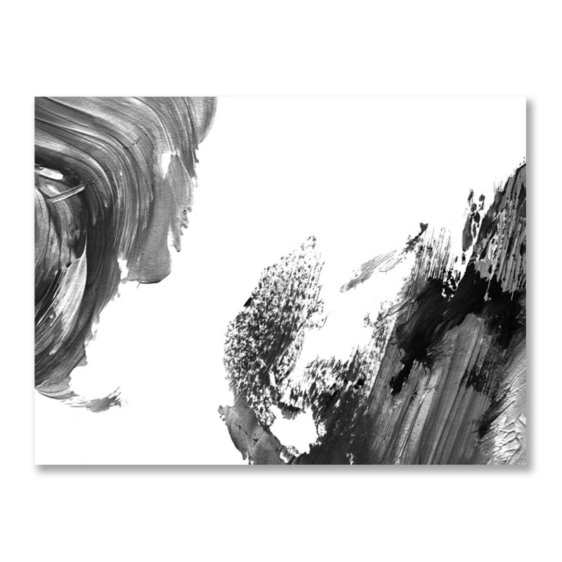 Fumées noires et blanches - Art abstrait, H 16 po x l 20 po, Métal