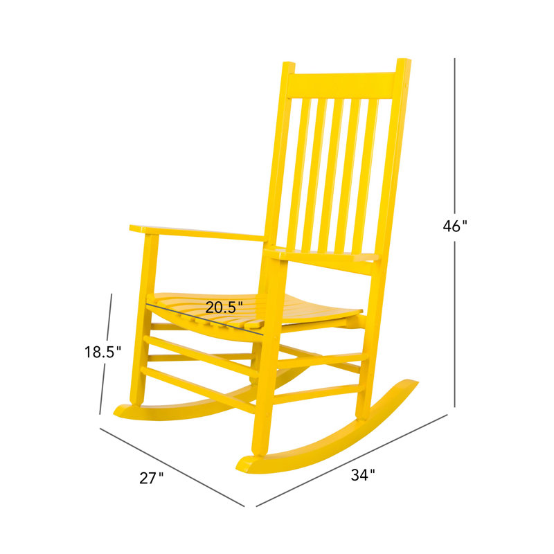Outdoor Emjay Rocking Solid Wood Chair, Lemon