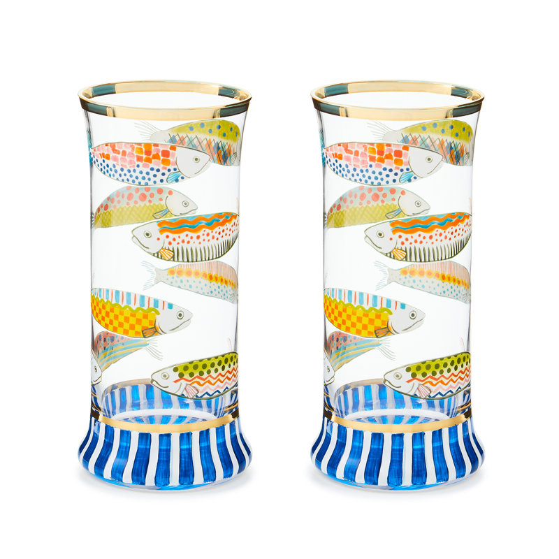 Go Fish Highball Glass, Set Of 2