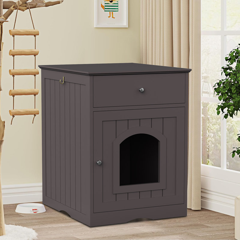 Toilette pour chat avec rangement pour animaux de compagnie Duchene, Brun