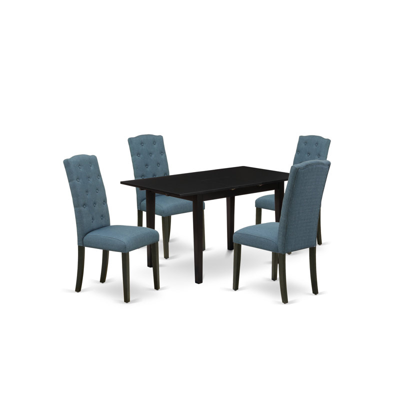 Alyssya Dining Set, 5, Black, Blue