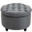 Rond gris avec revêtement en tissu et grand compartiment de rangement amovible avec couvercle spacieux et pratique