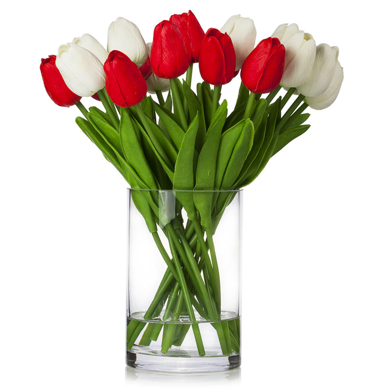 Centre de table Real Touch, Rouge et blanc
