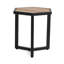 Table d'appoint d'extérieur avec lattes en bois d'acacia et structure en métal Nahanni, beige