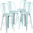 Angelean 24" High Distressed Metal Indoor-Outdoor Counter Height Stool - Back-1736821947-1683327245