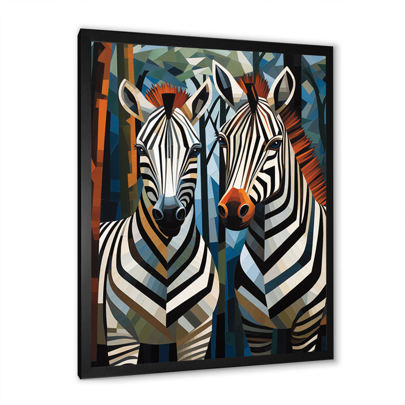Motif zébré noir et blanc dynamique I, H 32 po x l 24 po x P 1 po, Noir